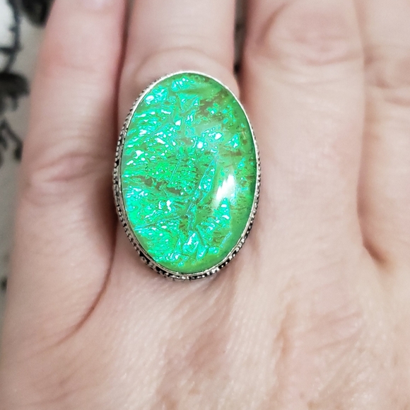 New Australian Triplet Opal 925 Silver Ring. - Picture 7 of 8